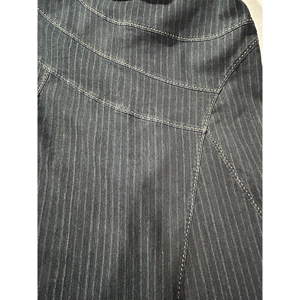 Minimalist CATO Dark Blue Denim A-Line Skirt/Cute Stitch Design Pattern/Size 16W - Picture 12 of 13